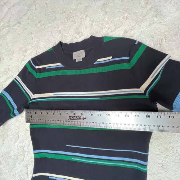 GREY Jason Wu Women's Small Crewneck Short Sleeve Multicolor Striped Knit Dress - Picture 5 of 8